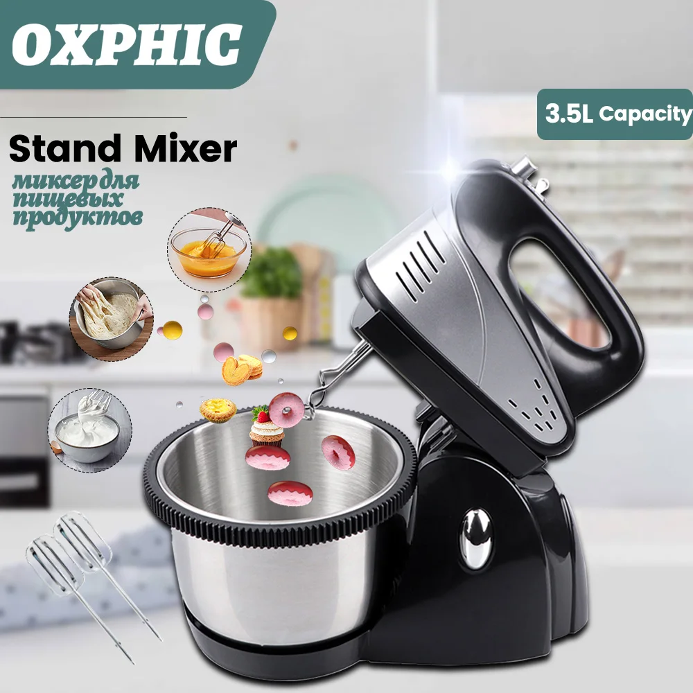 OXPHIC Electric Chef Machine Household Stand Mixer with 3.5L Stainless Steel Bowl Mixer for Cake Free Shipping  Blender Machine