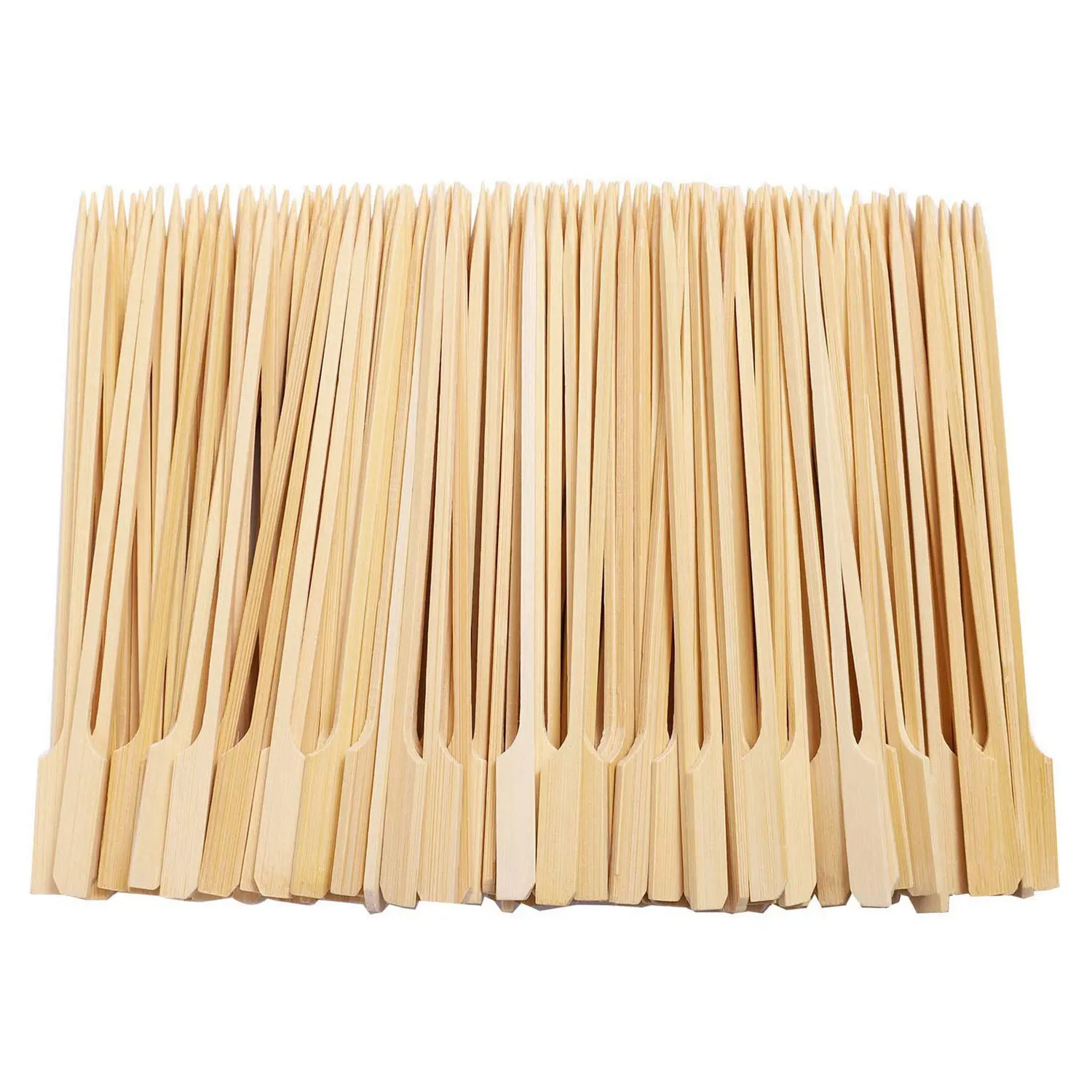 

500Pcs Bamboo Paddle Skewers Barbecue Bamboo Skewers Cocktail Sticks for Barbeque Kebabs Cocktails Buffets Party 12cm