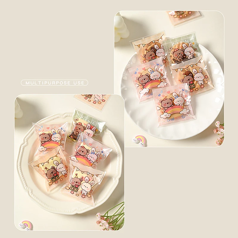 100 шт./партия пластиковые пакеты для печенья и конфет
