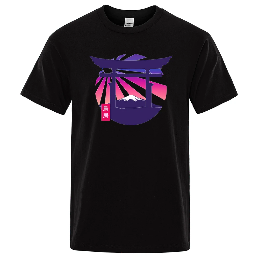

Torii Gate Fuji Japan Style Printing T-Shirt Men Fashion Quality Tshirt Summer Casual T-Shirts Harajuku Tee Clothes Loose Tops