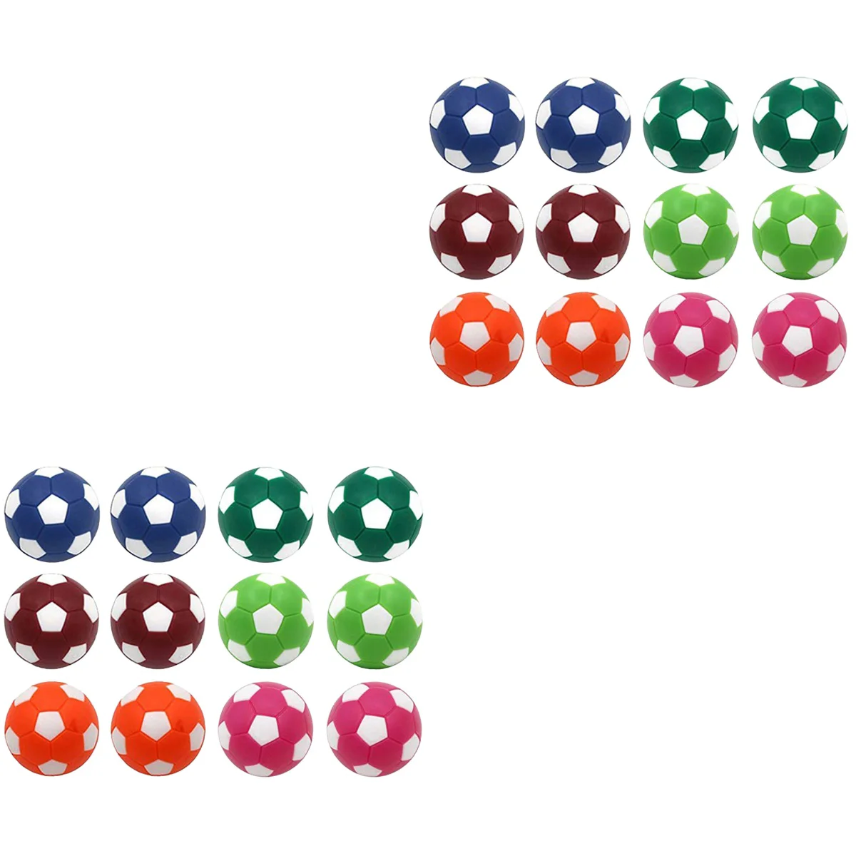 

24 Mini Colorful Table Soccer Footballs Replacement Balls Tabletop Game 36mm Mini Soccer