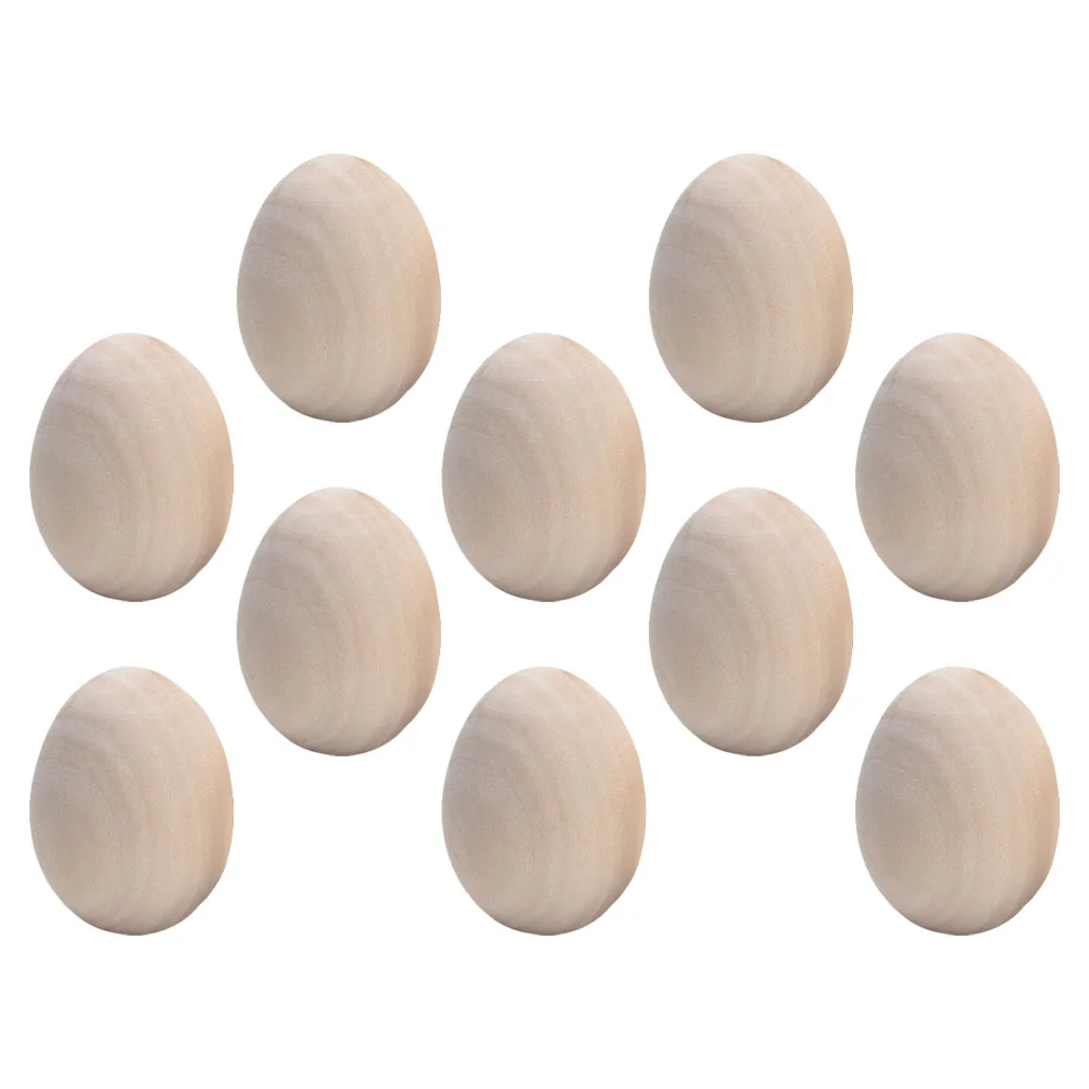 10 Pcs Practical Portable Light DIY Painting Graffiti Wooden Eggs for Kids Girls | Wood Crafts