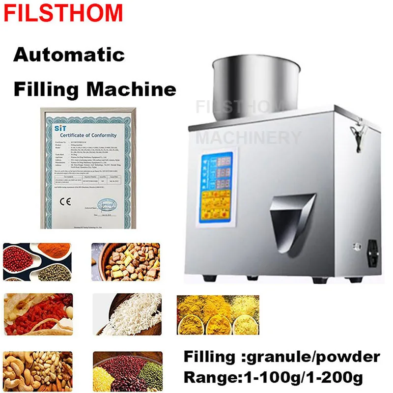 Auto Powder Granule Particle Grain Filling Machine For Rice Coffee Nuts Bean Seed Sugar Flour Spice Weighing Packing Machine