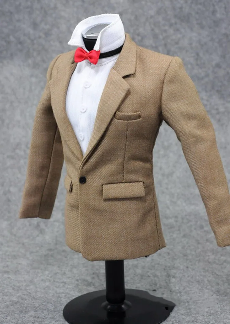 3 Colors 1/6 Classic Men Formal Professor Gentleman Business Suit Set with Necktie Leather Shoes for 12 inch Action Figure Body images - 6