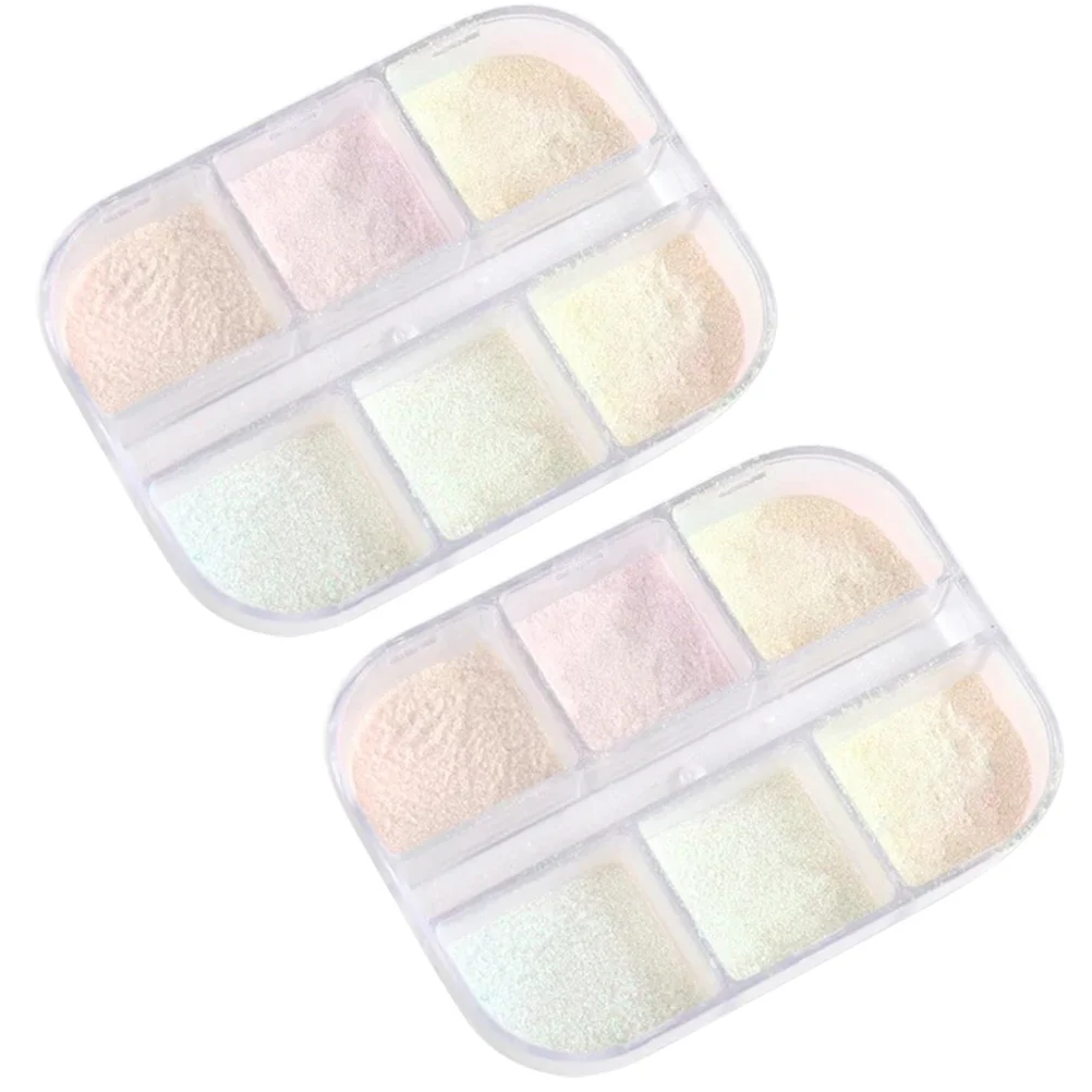 

2 Boxes Nails Decor Iridescent DIY Holographic Nail Decoration