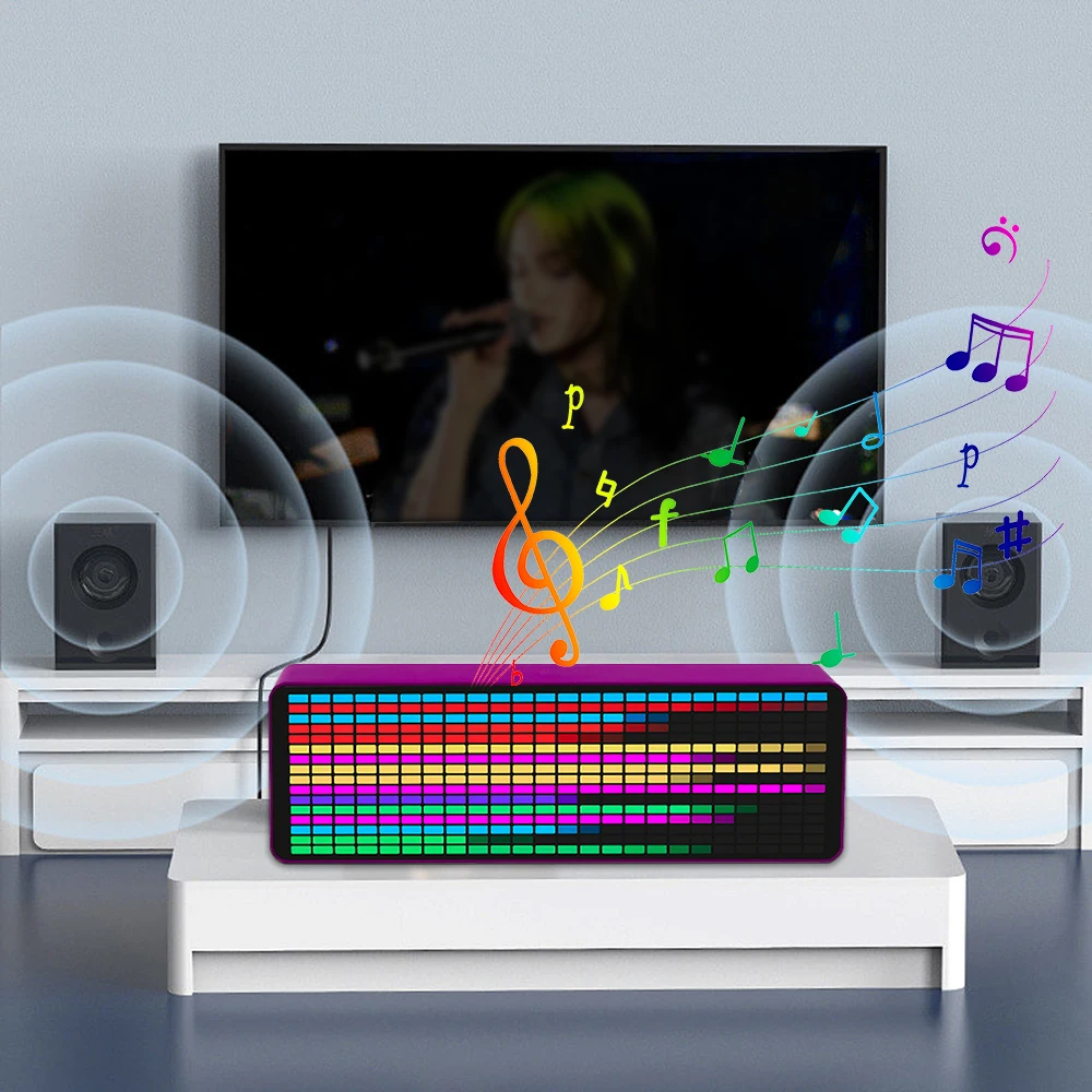 Светодиодный Будильник Rgb Music Light Show Со Звуковой Ритм-дисплеем Индикатор Уровня
