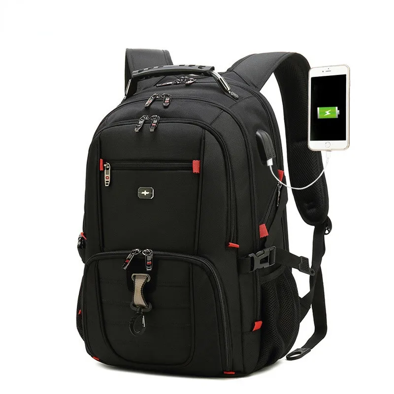 Travel Bag Business Anti Theft Backpack Men Mochila USB Charging 15.6 17 Inch Laptop Backpack Waterproof Men's Swiss Backpacks