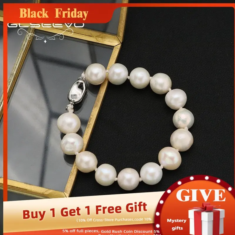 

Браслет GLSEEVO из натурального пресноводного белого жемчуга, женские браслеты, модные роскошные минималистичные свадебные украшения, рождес...