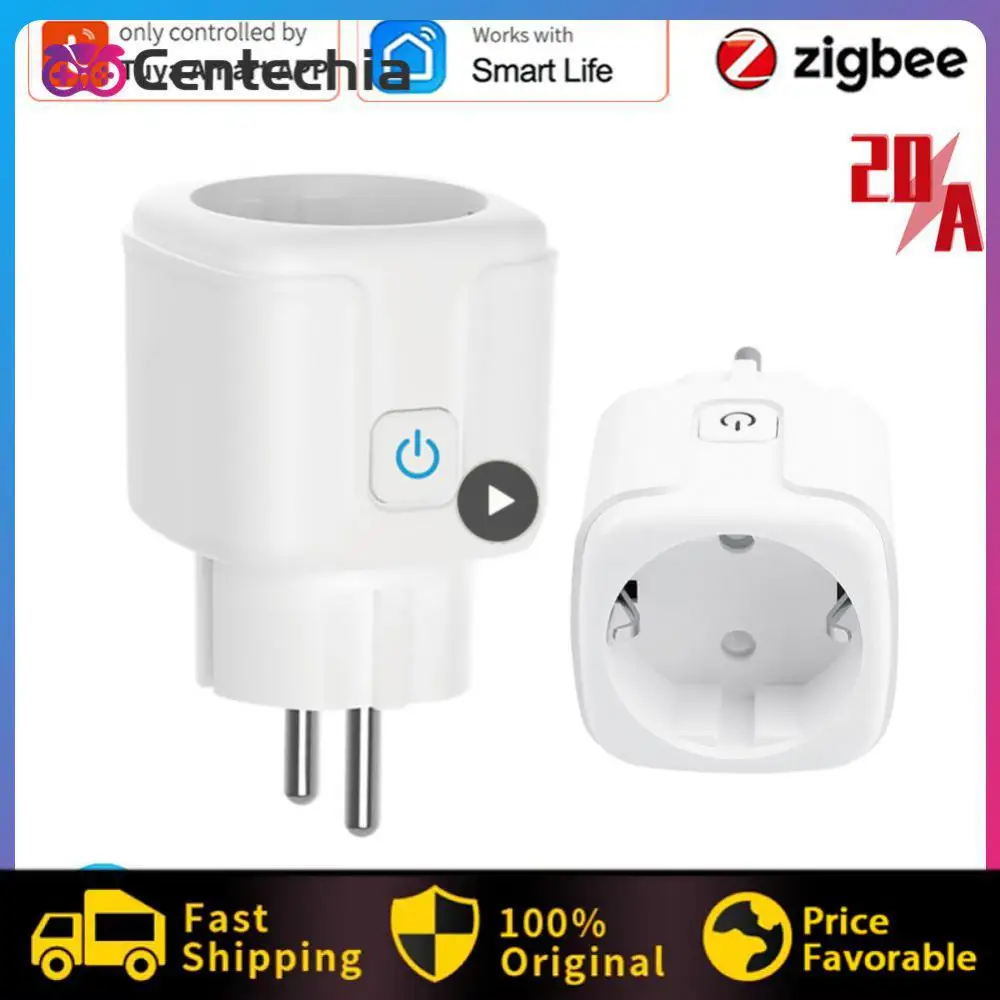 

Wireless Eu Plug 20a Timer Smart Plug Voice Contro Remote Control Tuya Supports Alexa Google Assistant Zigbee Outlet Smart Home