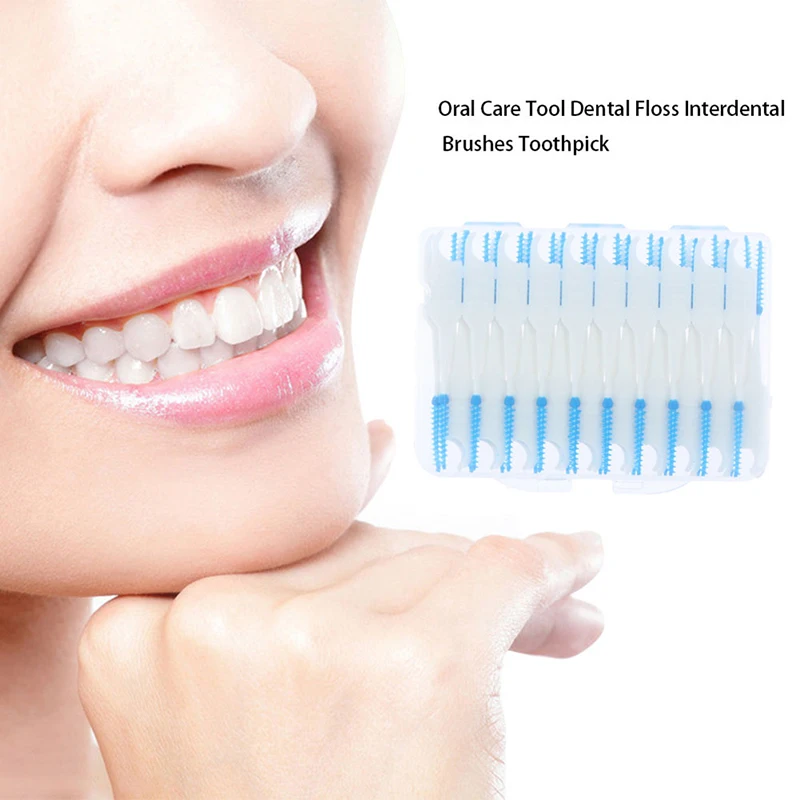 

40Pcs Dual Toothpick Oral Interdental Cleaner Teeth Floss Dental Gum Brush Set