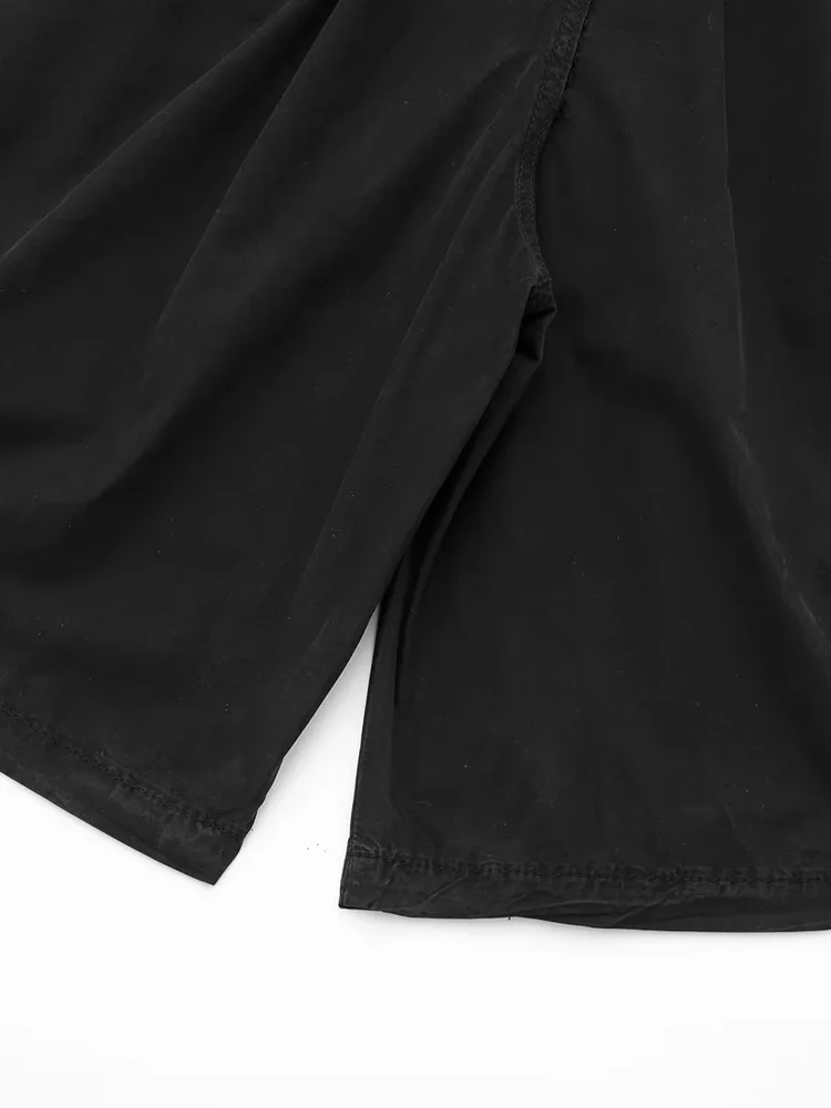 PAILETE Women 2023 fashion stopper side pockets bermuda shorts vintage mid elastic waist drawstrings female short pants mujer