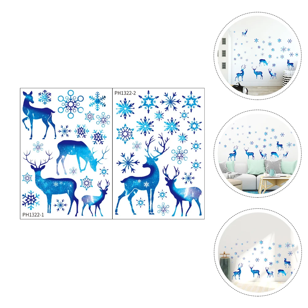 

Christmas Wall Sticker Stickers Decals Window Reindeerfamily Clings Decal Party Decorations Elk