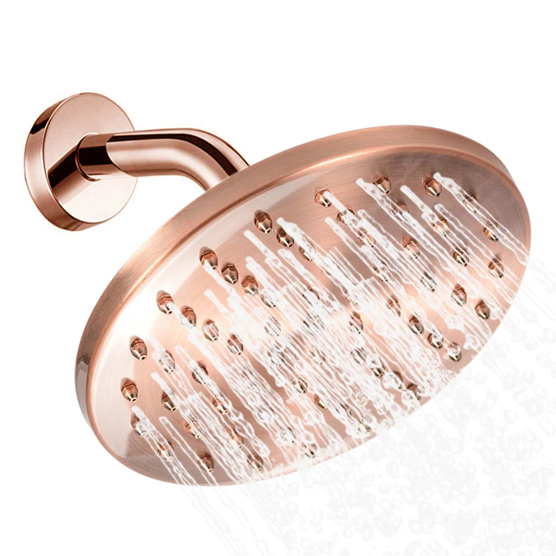 8 inch round vintage retro bathroom rain shower head antique red copper hose top shower sprayer bathroom single head tools free global shipping