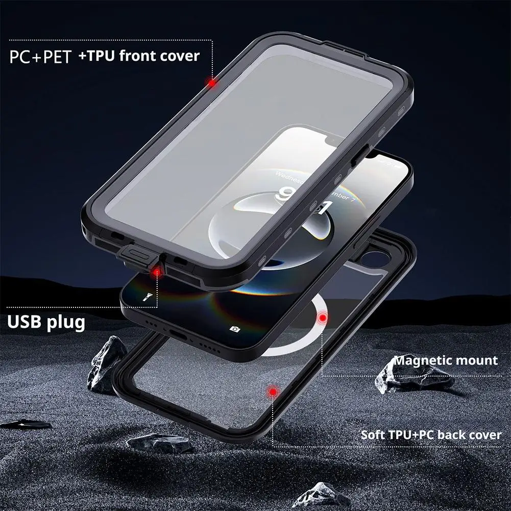 Полное покрытие на iphone16 E чехлы для телефонов IP68 водонепроницаемый чехол iPhone 16E