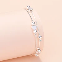 heart ball chain women bracelet double luxury bracelets on hand designer summer boho jewelry 2022 bridesmaid gift free shipping