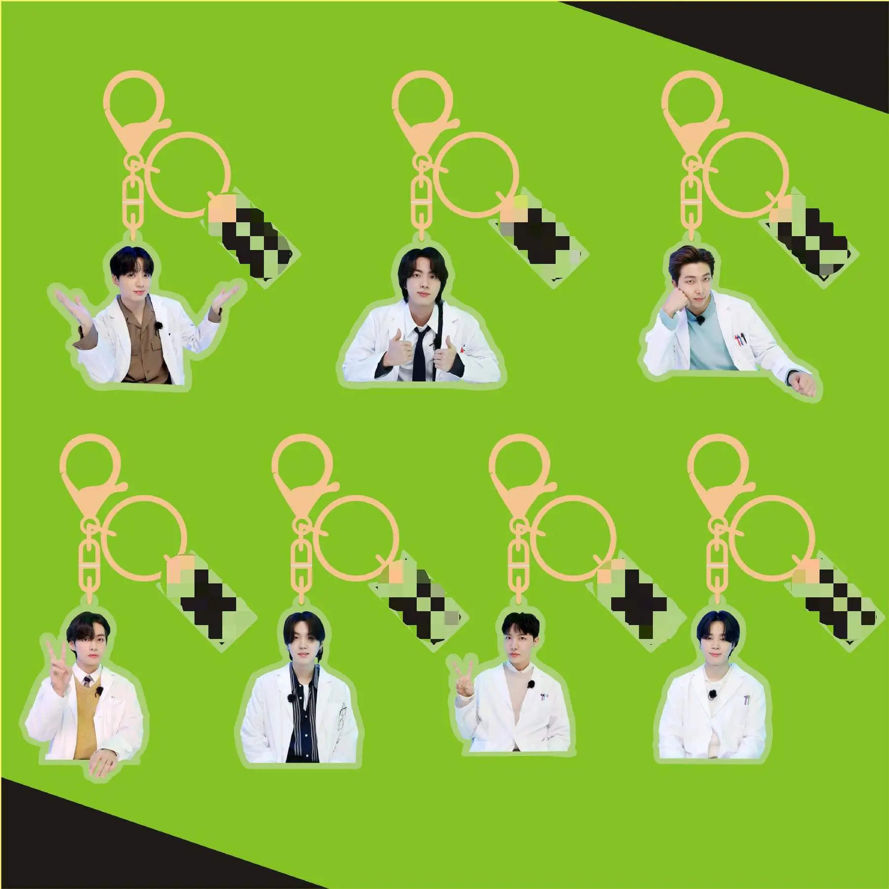 

KPOP bangtan boys Acrylic Cartoon Doll Exquisite Keychain Jewelry Backpack Cute Decoration Pendant Pendant Gifts SUGA JIN JK V