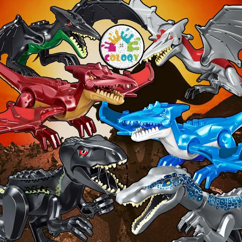 

Factory Direct Selling Dinosaur Building Block Assembly Toys Movable Jurassic Pterosaur Heavy Claw Dragon Fast Raptor Education