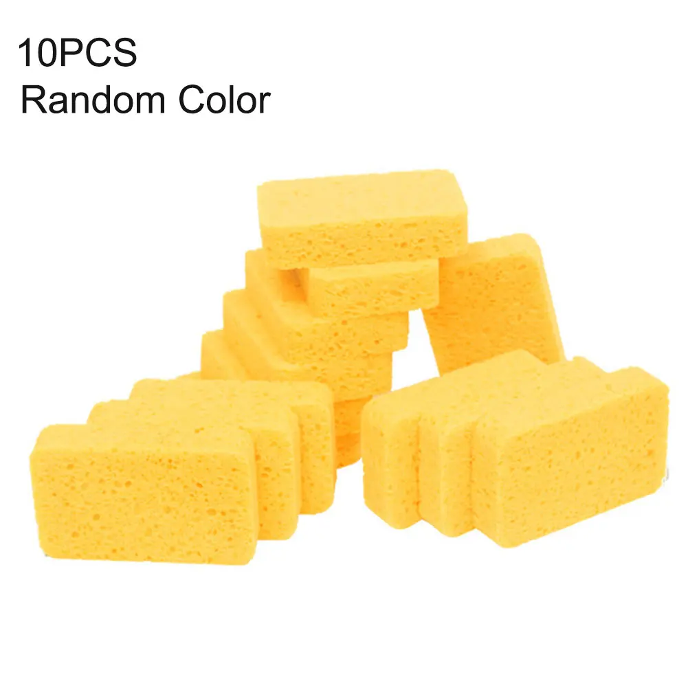 

10pcs/pack Kitchenware Kitchen Sponge For Dishes Washing Wood Pulp Bathroom Cleaning Scouring Anti Scratch Thickened Household