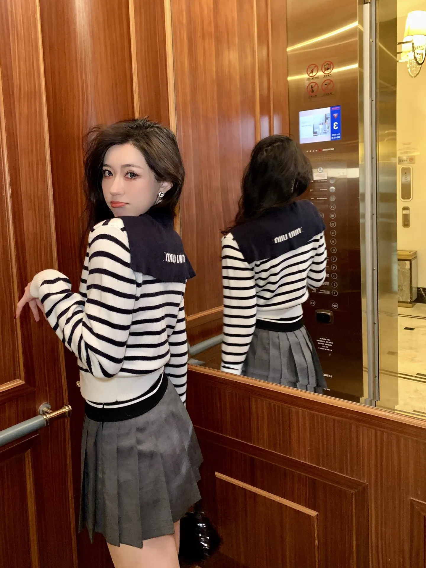 Осенний вязаный свитер Miu женский свободный теплый кардиган в стиле Харадзюку