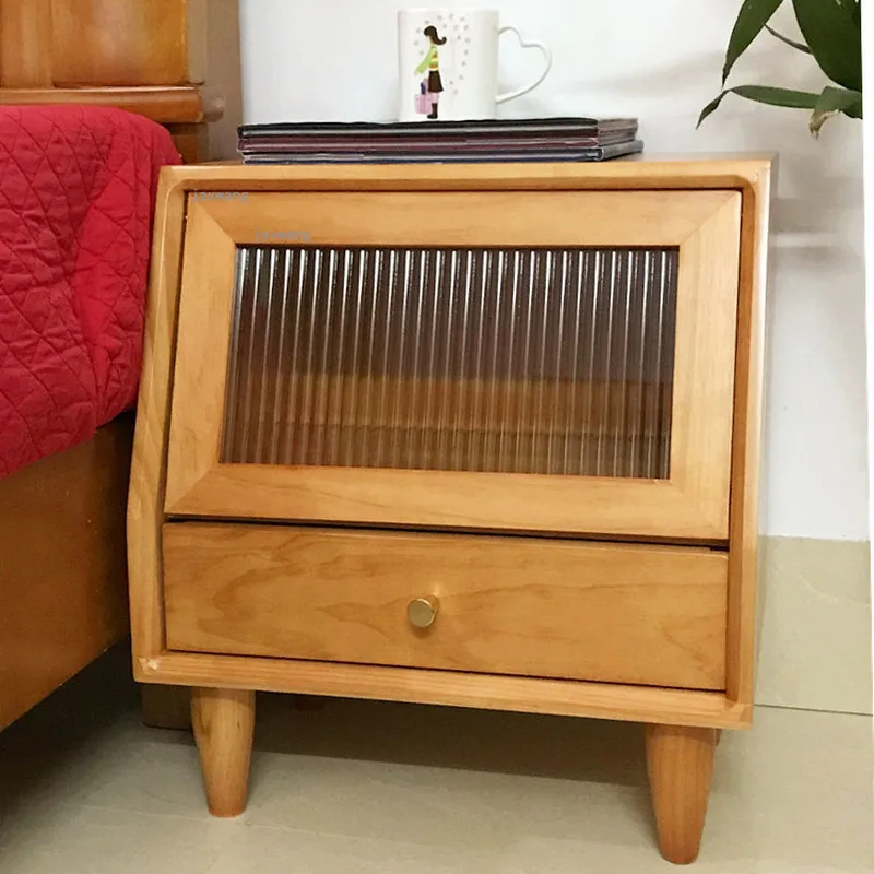 

Скандинавская прикроватная тумбочка zq из массива дерева для гостиной, современный минималистичный шкафчик для прихожей в маленькой кварти...