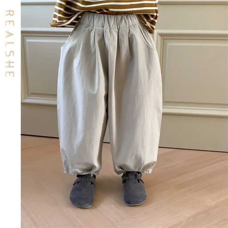 

Kids Baby Pants for Boys Spring Summer Solid Loose Harem Pocket Toddler Trousers Vestido Infantil Clothing Children