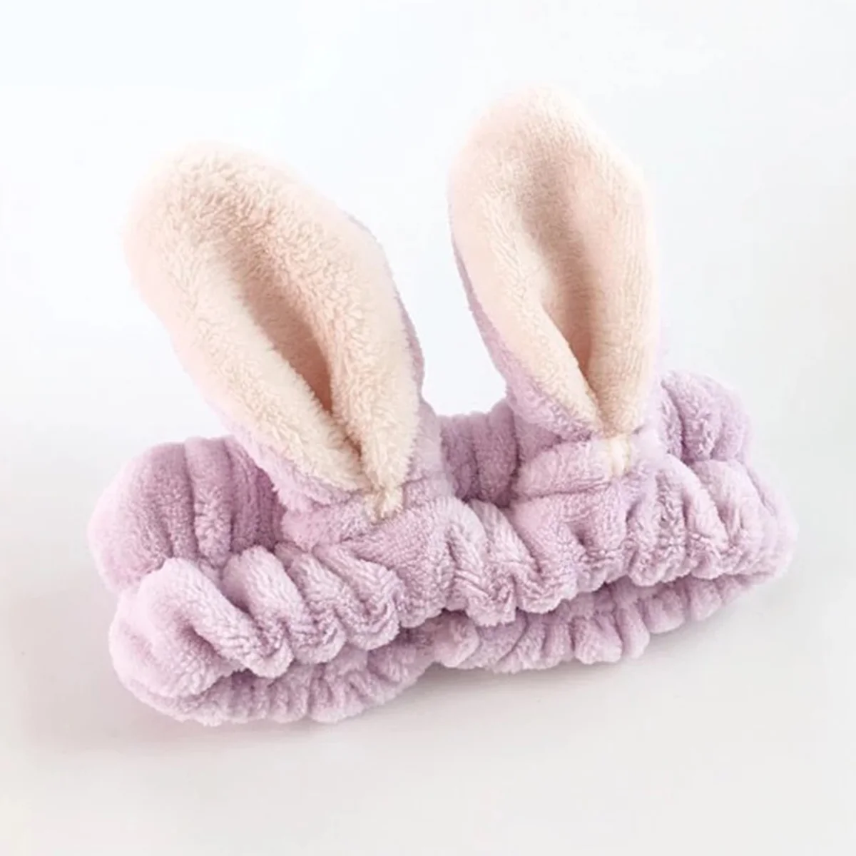 

Rabbit Ears Hair Band Adorable Comfortable Makeup Facial Cleansing Beauty Headband for Girls and Women (Light Purple)