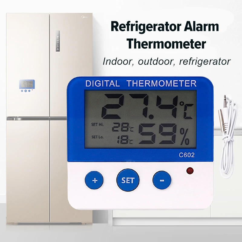 lcd home electronic digital temperature humidity meter hygrometer kitchen food bbq thermometer for freezer refrigerator fridge free global shipping
