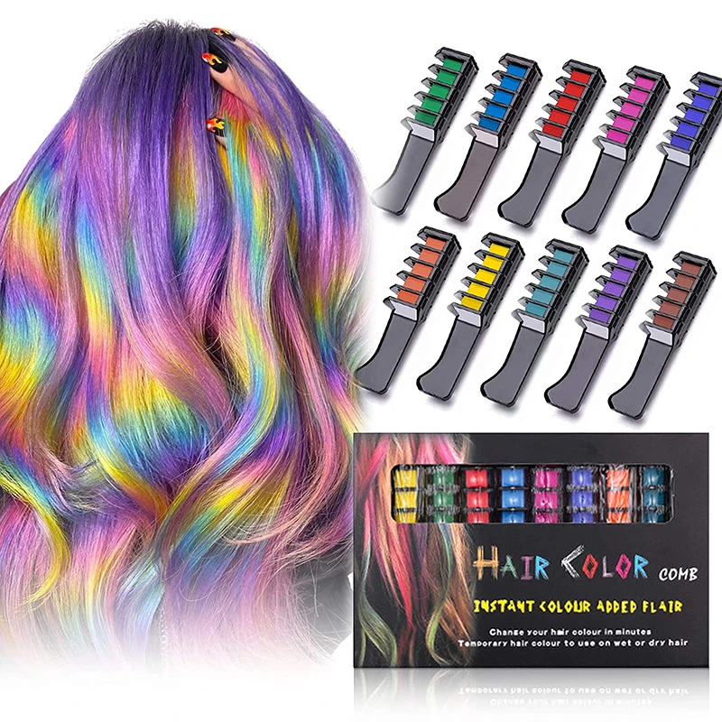 Ful Matte Disposable Hair Dye Comb Toys  For Girls Makeup Toys Party Hair Dye Non-toxic Safe Children Toys Gift