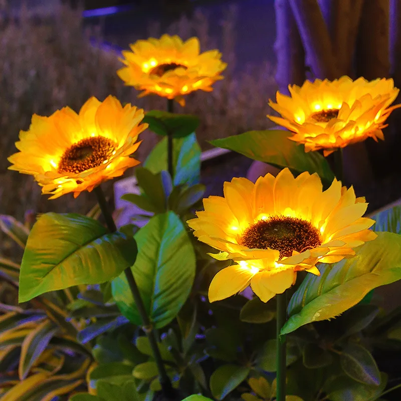

Solar Sunflowers Lights Smart Light Control Lawn Light Outdoor IP65 Waterproof Landscape Lamp Garden Yard Pathway Patio Decor