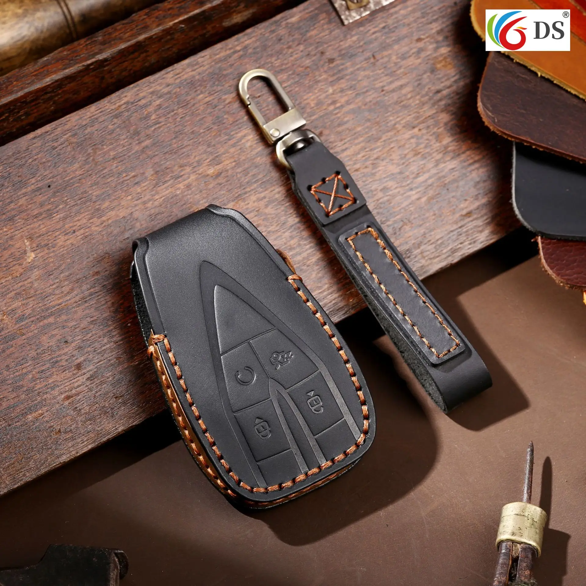 

2020 Car Key Case Full Cover Shell Handmade Leather for Changan CS35PLUS CS55PLUS CS75PLUS 2019-2020 Protection