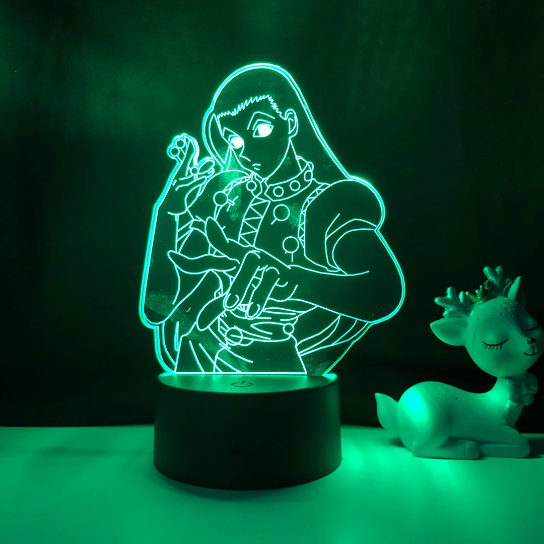 Акриловая светодиодная Ночная лампа Hunter X в виде фигурки Illumi Zoldyck декоративный