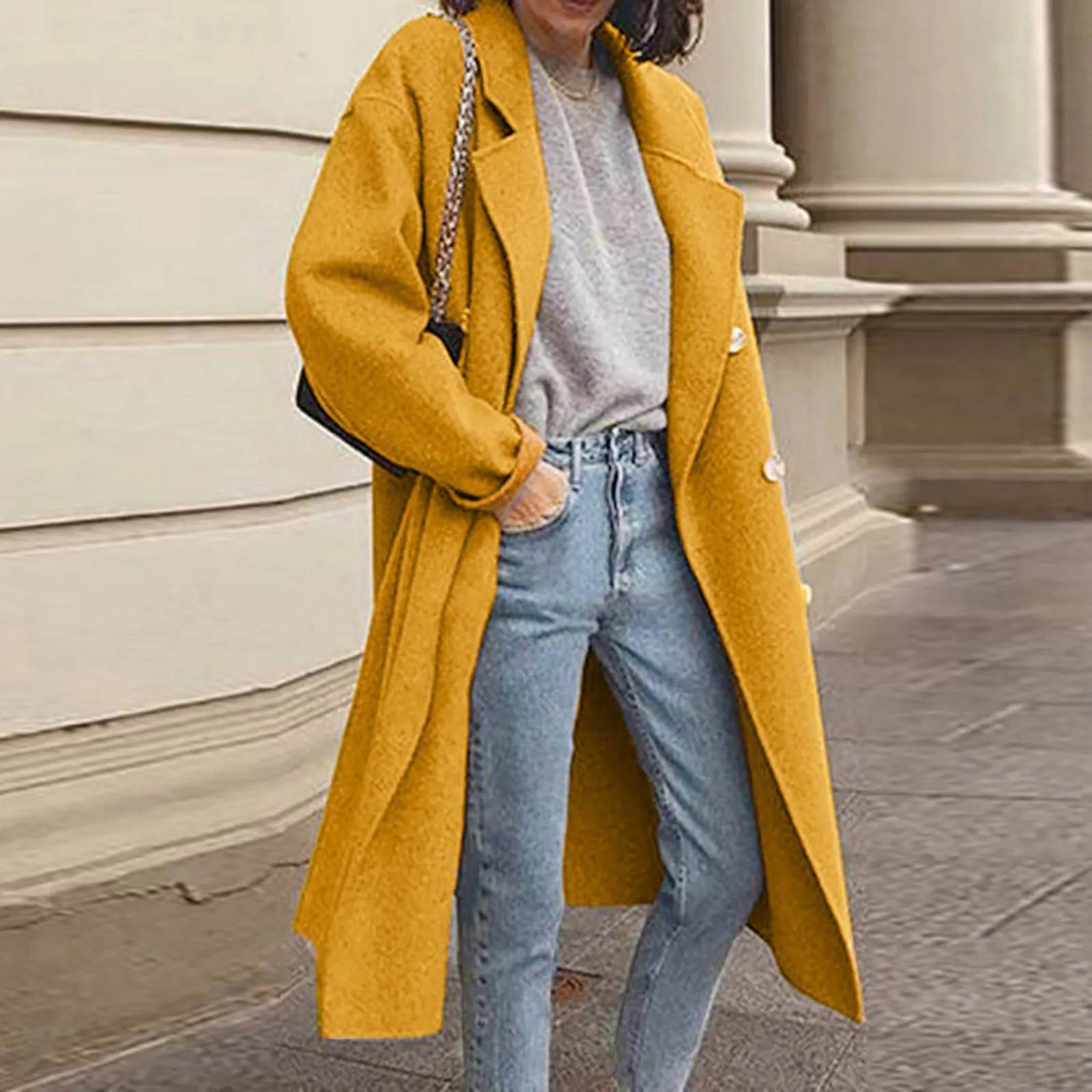 

Warm Lightweight Coats for Women Women's Winter Faux Wool Thin Coat Ladies Jacket Slim Long Overcoat Solid Light Long Coat Women
