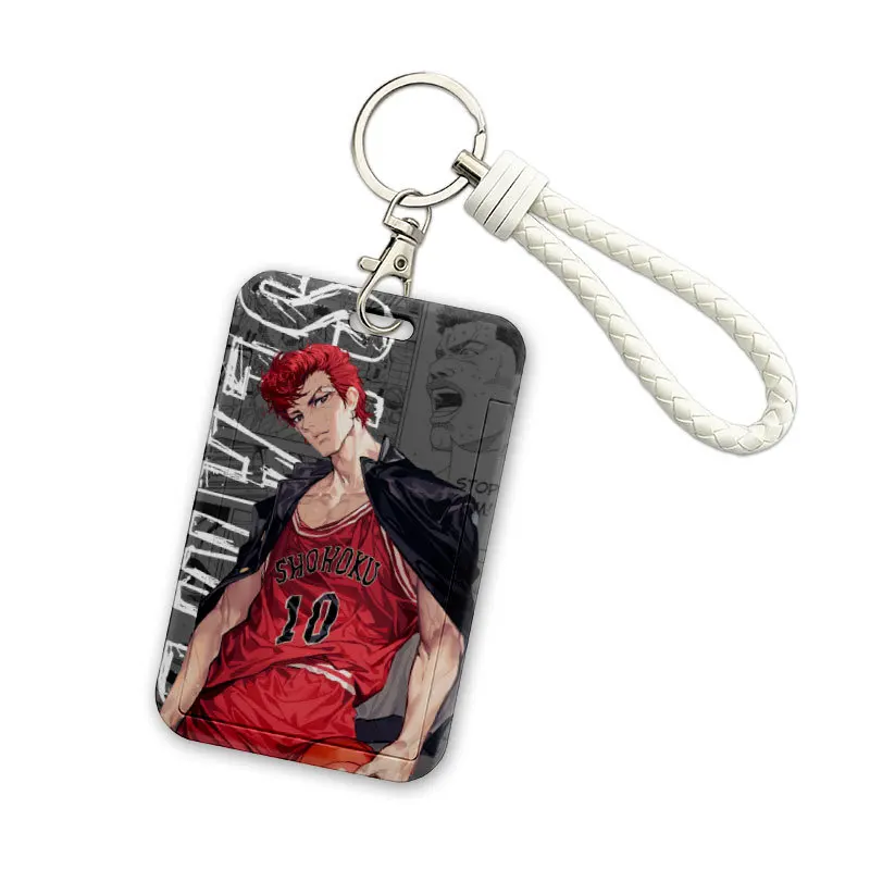 110*70mm Japanese Anime Cartoon Slam Dunk Lanyard ID Card Badge Holder with Keychain Keyring Gift