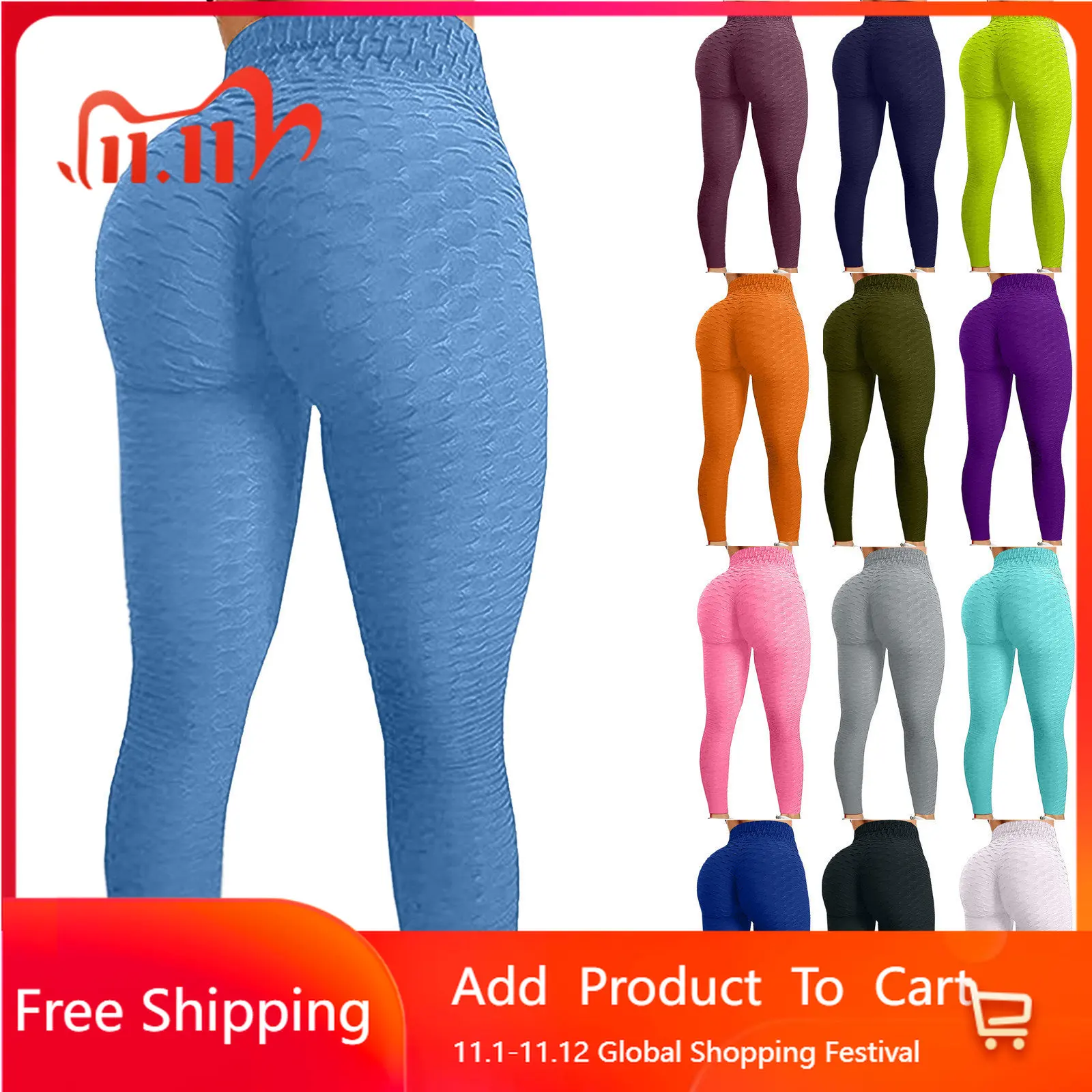 

Yoga Pants Women Sports Quick Drying Fitness Leisure Yoga Hip Lifting Bubble Pants Women's Jacquard Fabric Multicolor Pants