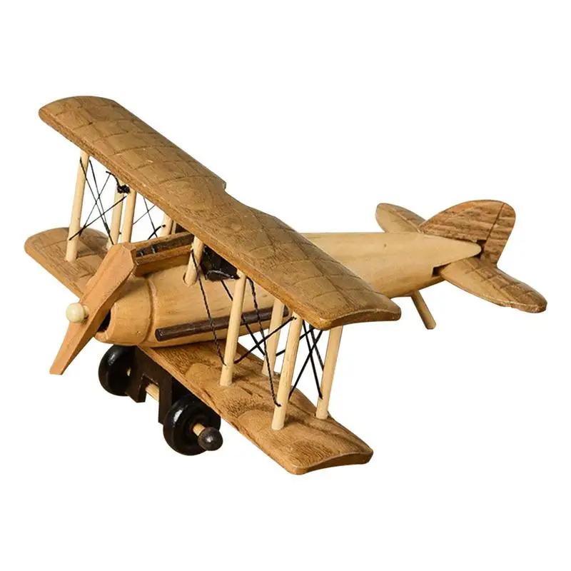

Retro Wooden Plane Wooden Aircraft Plane For Kids Portable Handicraft Desktop Decoration Wood Desktop Airplane Model For Kids
