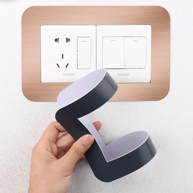 

Wall Stickers Switch Creative Mirror Acrylic Switch Sticker Socket Decor Sticker Hollow Out Switch Cover Decor