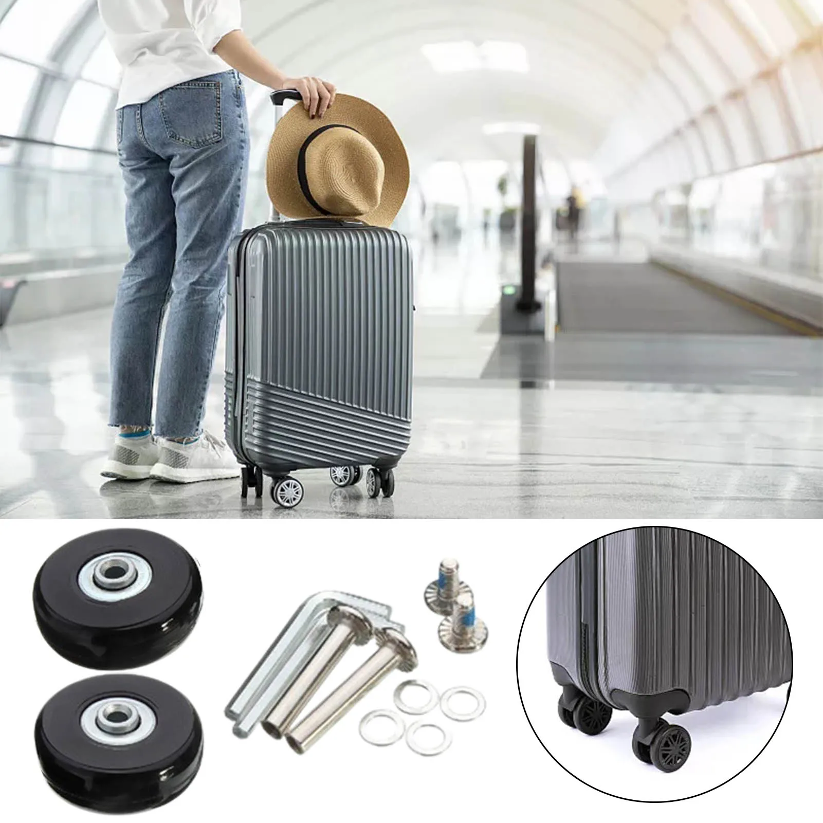 

Комплект для замены колеса для багажа, 50X18 мм, инструмент для ремонта колес для чемодана, оси колес, винты, шайбы, гаечные ключи