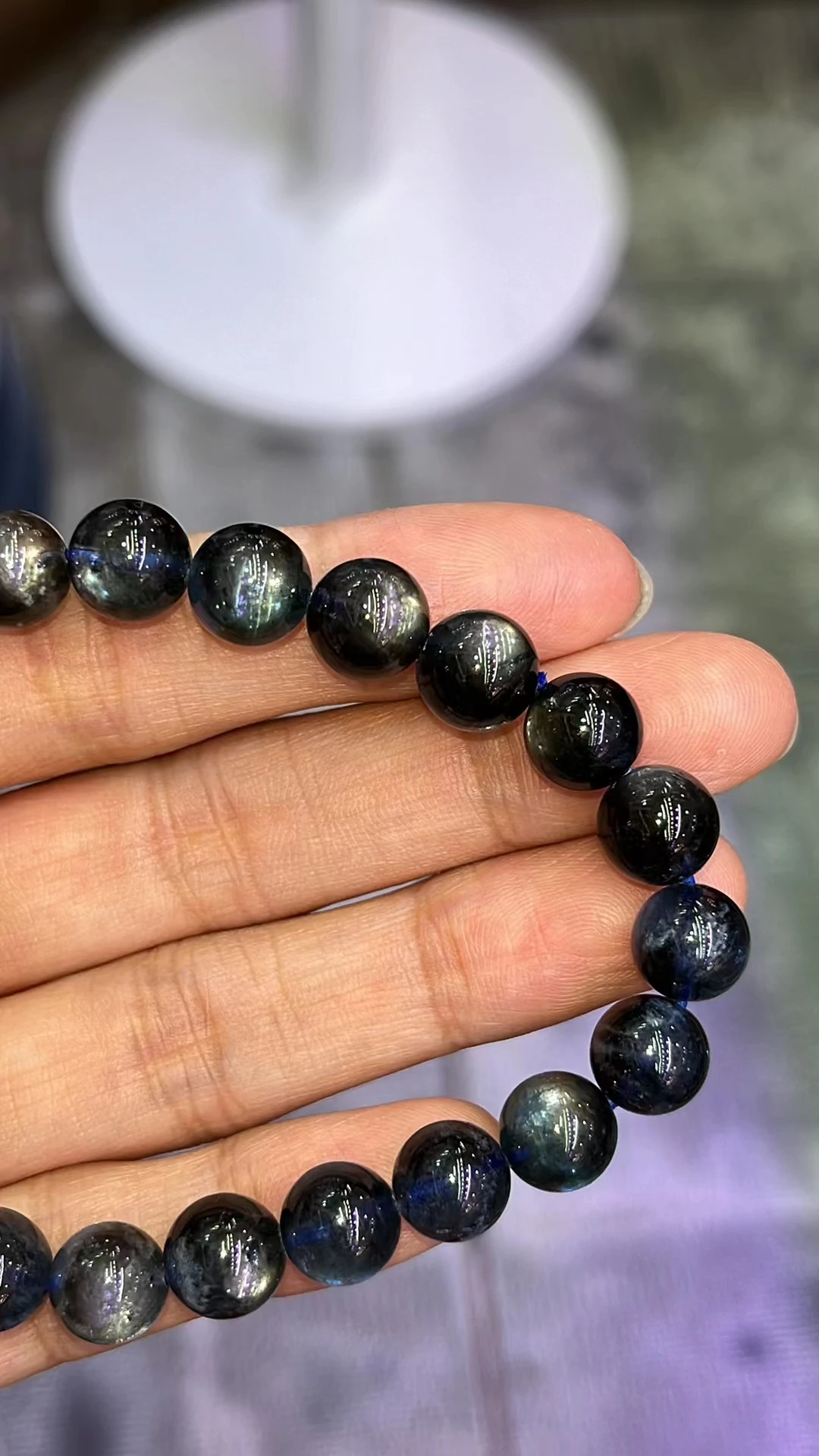 Натуральные голубые аквамариновые прозрачные круглые бусины большой Браслет 8 6