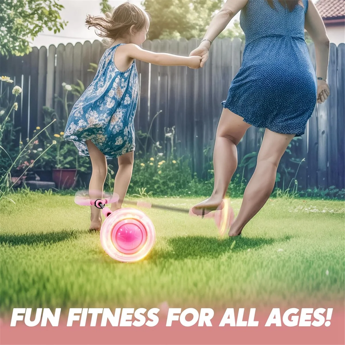 Розовый мяч для прыжков на щиколотке с мигающими огнями игрушка Skip It детей в