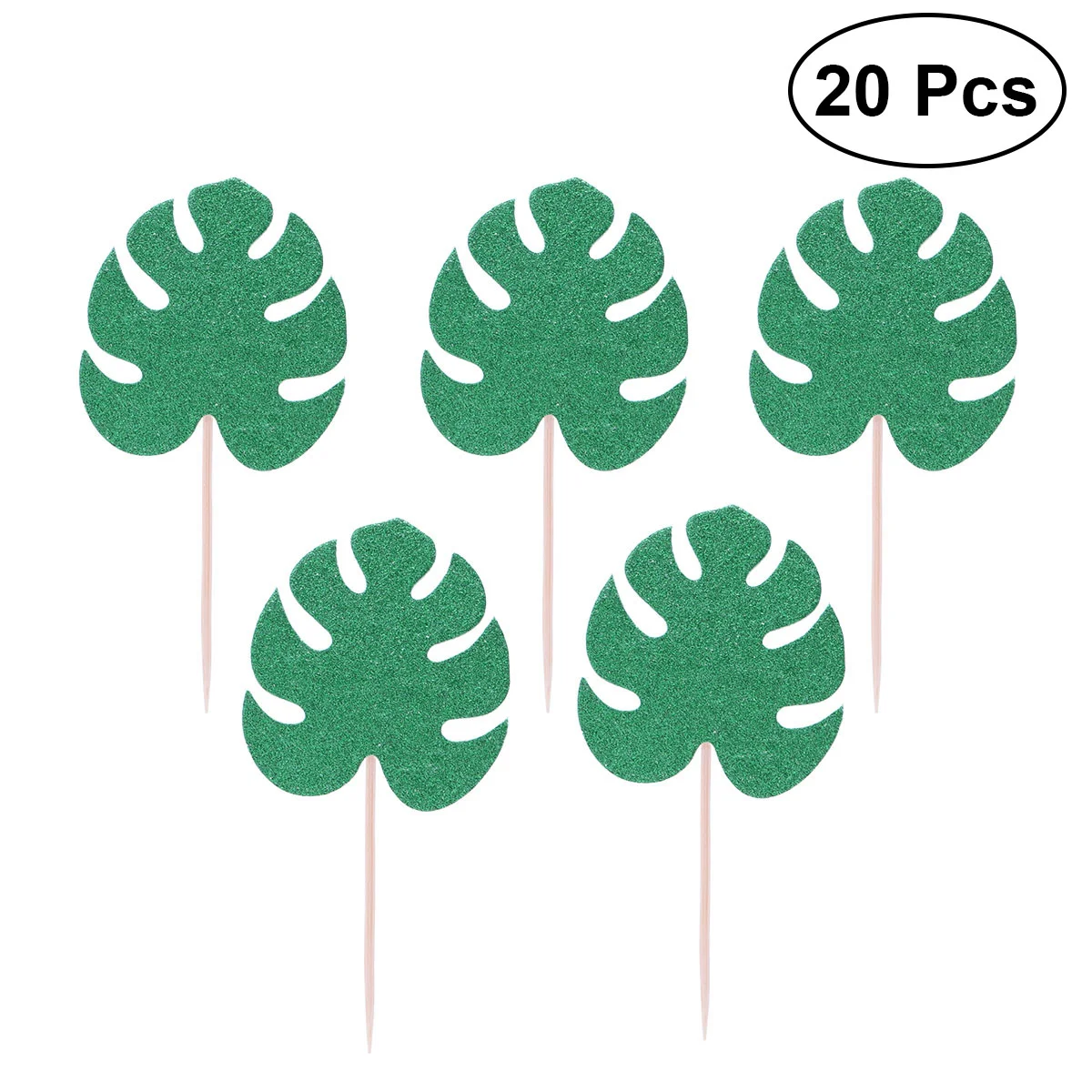 

Summer Luau Party Hawaii for Cake Picks Cake Decor Tropical Monstera Leaf 20pcs/set
