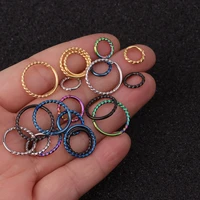1pcs stainless steel septum rings pierced piercing septum nose ear cartilage tragus helix piercing clicker rings body jewelry