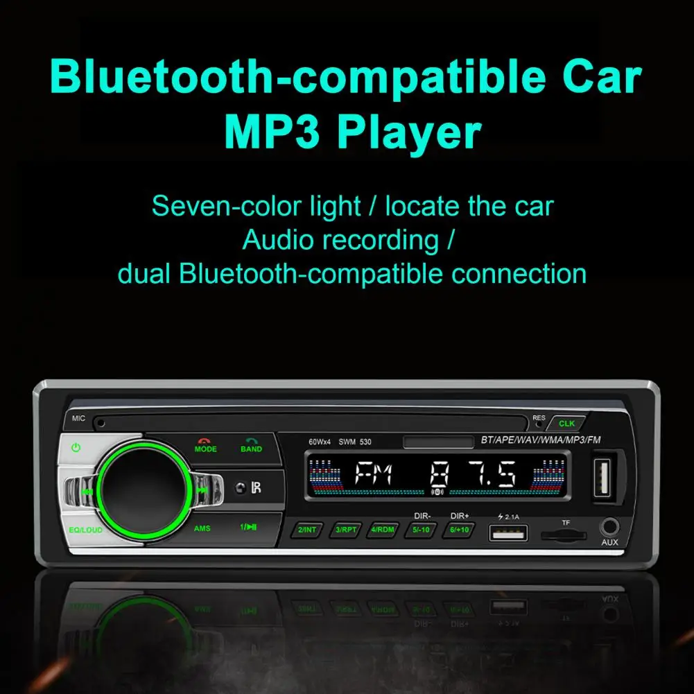 

Автомагнитола 1 Din, аудио стерео, FM, Aux вход, приемник, SD, TF, USB, 12 В, In-dash, MP3, Bluetooth, мультимедийный автомобильный радиоплеер