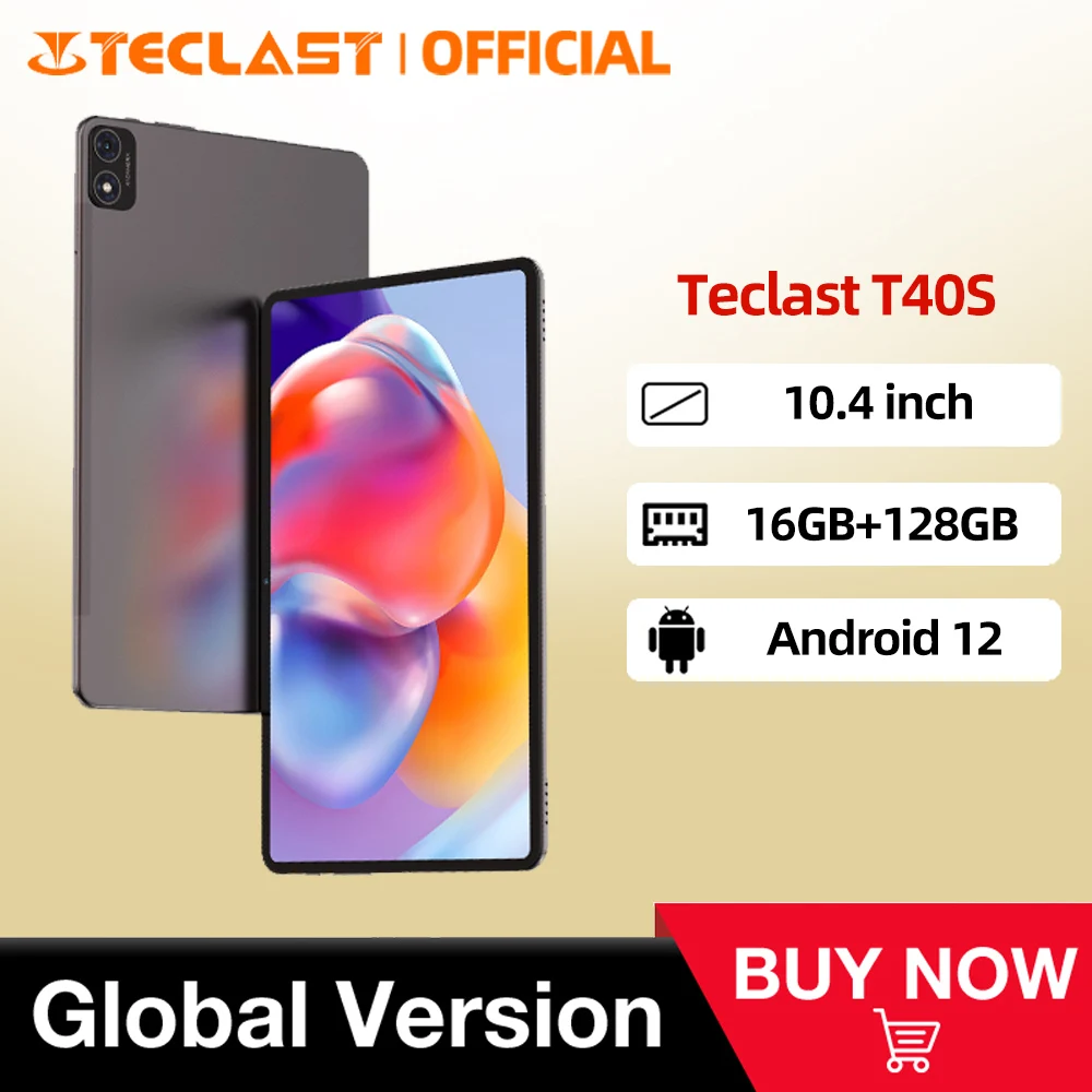 

【World Premiere】Teclast T40S Tablet 10.4 inch 2K Full Laminated Display Android 12 16GB RAM 128GB ROM MT8183 8-Core 13MP Camera