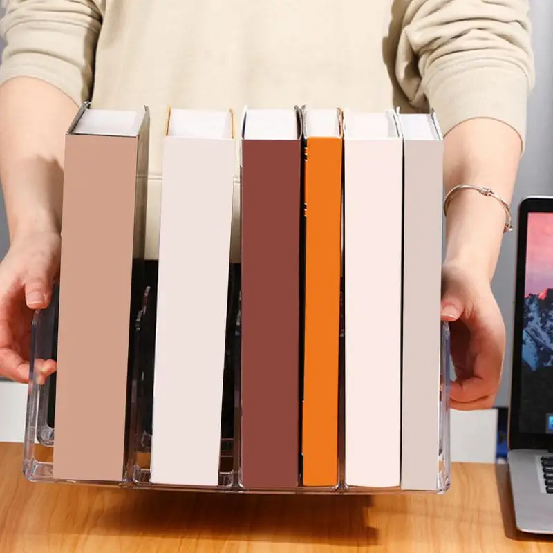 Прозрачный разделитель для книг с 4 ячейками настольный органайзер прозрачная