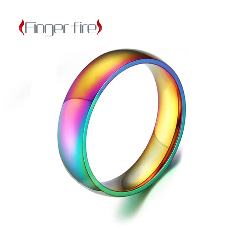 

Creative Color Couple Jewelry 6mm Smooth Arc Stainless Steel Ring