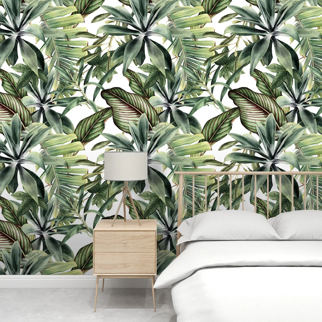 

Environmental protection wall with green plants and flowers seamless self-adhesive wallpaper