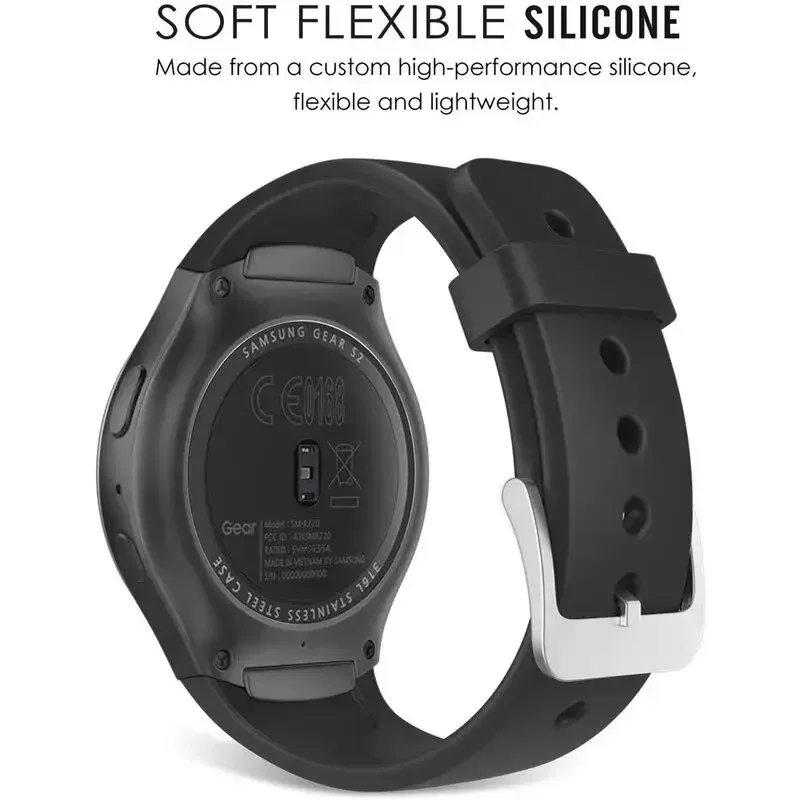 Фото Спортивный ремешок для Samsung Galaxy Gear S2 R720 R730, ремешок для умных часов, силиконовый браслет, ремешок для часов Correa S 2, аксессуары №2