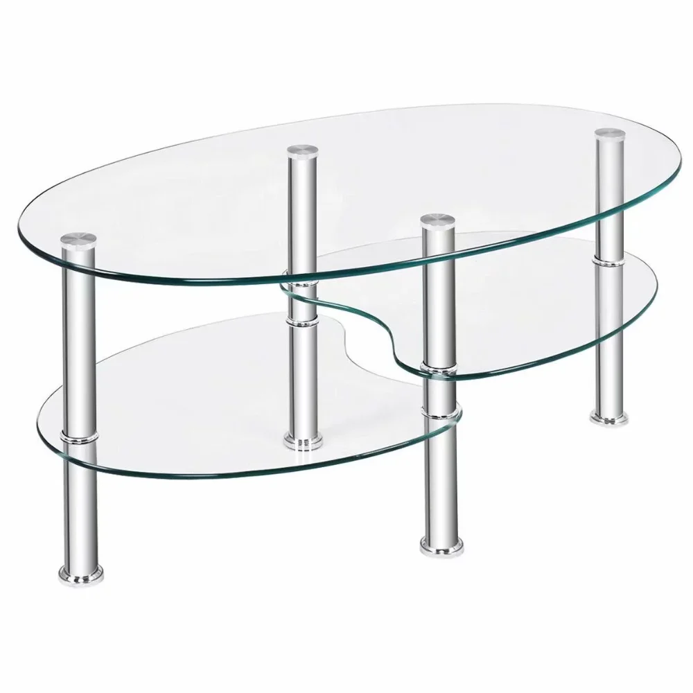 Oval Glass Coffee Table 2