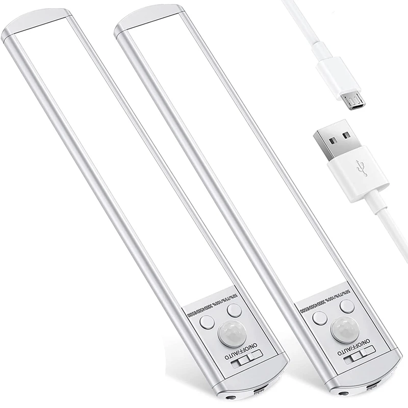 

LED Closet Light Motion Sensor,3 Color Dimmable USB Rechargeable Magnetic Counter Light For Kitchen Cupboard Stair