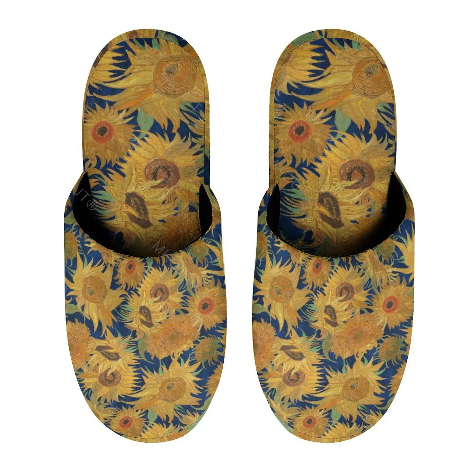Ван Гог (4) теплые хлопковые тапочки для мужчин и женщин Толстая мягкая